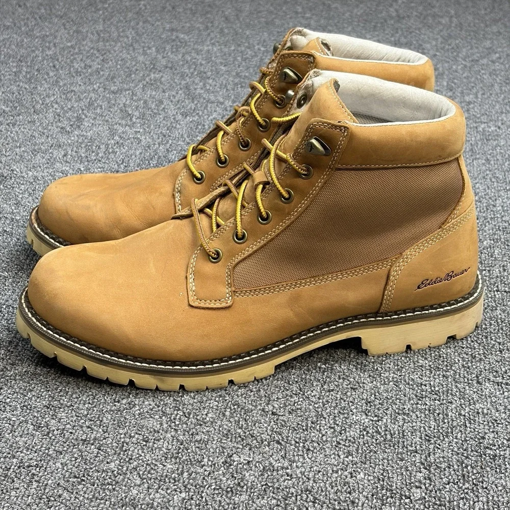 Eddie Bauer Severson Brown Leather Lace Up Moc Boots Men US 13 Gorpcore 0046-273